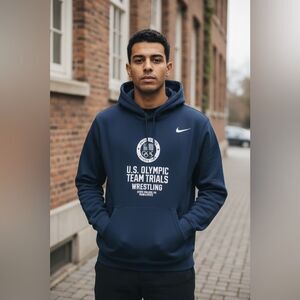 NWT NIKE Unisex Navy US Olympic Team Trial Wrestling 2024 Full Zip Hoodie Size S
